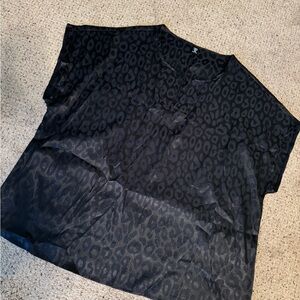 Black Leopard Print Blouse